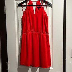 Banana Republic red/orange summer dress. Size 2 lines with pockets. EUC
